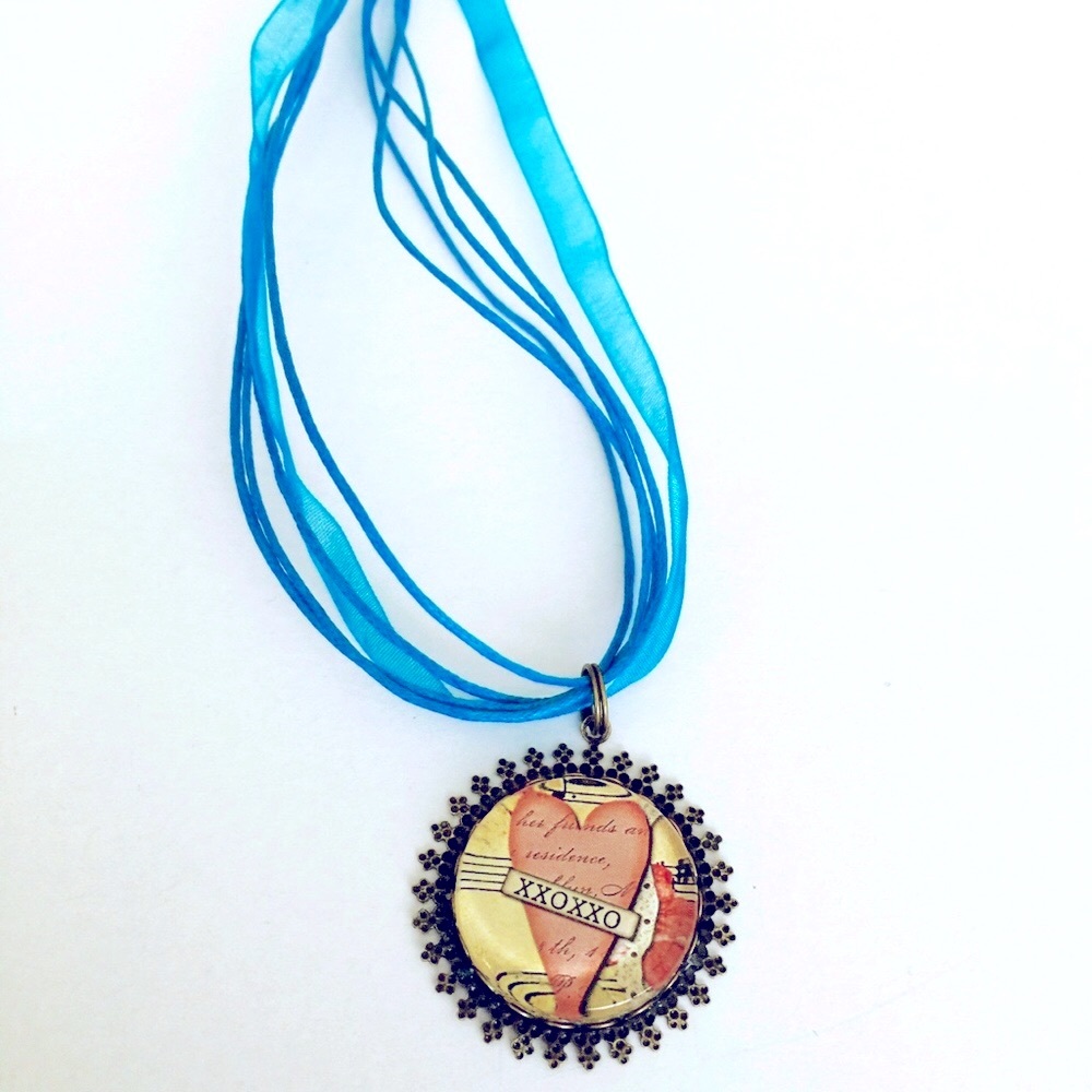 X's and O's Love Vintage Handcrafted Necklace Valentines Sweetheart Romantic